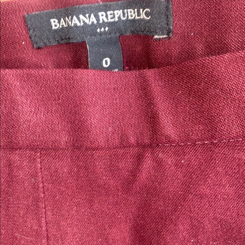 Maroon Skinny Pants Size 0 Women Ankle Slim Small Burgundy Red Banana Republic - Picture 4 of 9